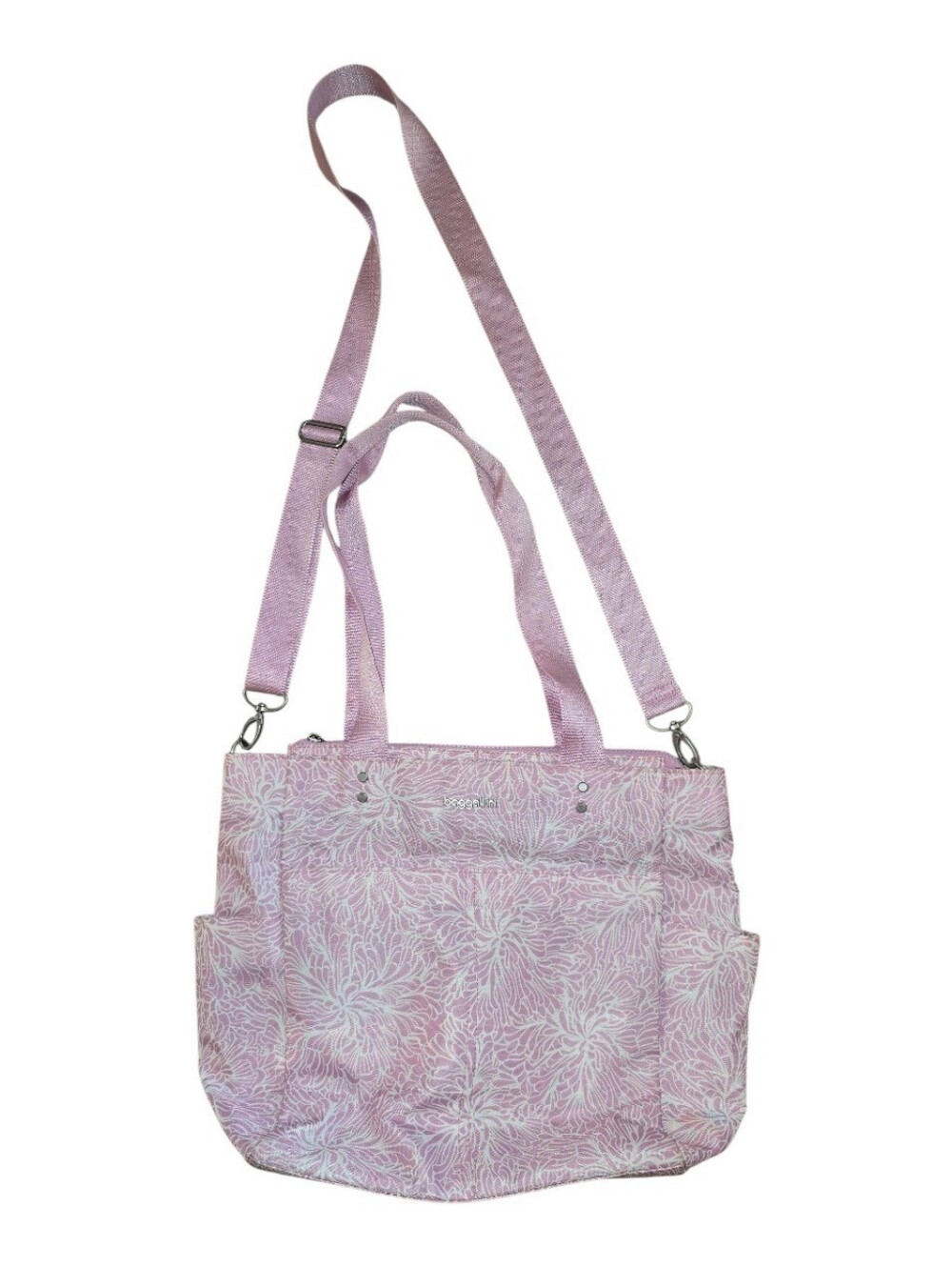 Baggallini Carry All Daily Tote In Pink Blossom